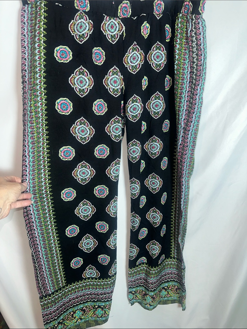 Cynthia rowley Boho Print Wide-Leg Pants - Black Floral Medallion